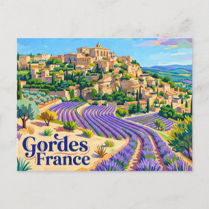Carte Postale Gordes France Voyage Lavande