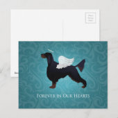 Carte Postale Gordon Setter Animal Memorial Chien Angel (Devant / Derrière)