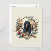 Carte Postale Gordon Setter Christmas Joy – Seasonal Dog Art (Devant / Derrière)
