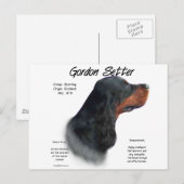 Carte Postale Gordon Setter Conception de l'histoire (Devant / Derrière)