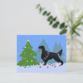Carte Postale Gordon Setter décorant l'arbre dans le (Debout devant)