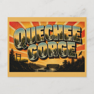 Carte Postale Gorge de Quechee VT Gorge Profond Rivière Forêt Ar