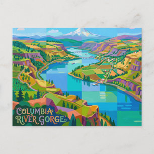 Carte Postale Gorge du fleuve Columbia, Hood River, Oregon, État