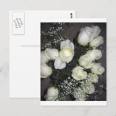 CARTE POSTALE GORGEANT BOUQUET DE ROSES BLANCHES (Devant / Derrière)