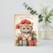 Carte Postale Gorgeous  Kitten  Christmas  (Debout devant)