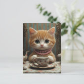 Carte Postale Gorgeous Kitty in Pink Pearls at Tea (Debout devant)