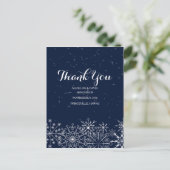 Carte Postale Gorgeous Snowflakes Mariages d'hiver Merci (Debout devant)