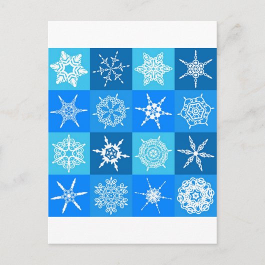 CARTE POSTALE GORGEUSES FLAKES DE NEIGE (Devant)