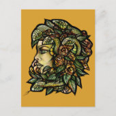 Carte Postale Gorgon de serpents verts de Medusa (Devant)