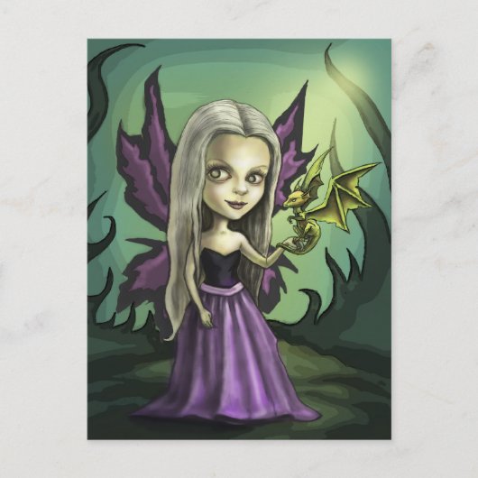 Carte Postale Gorhic Fairy and Baby Dragon (Devant)