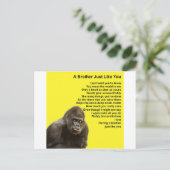 Carte Postale Gorilla Design - Poème Frère (Debout devant)