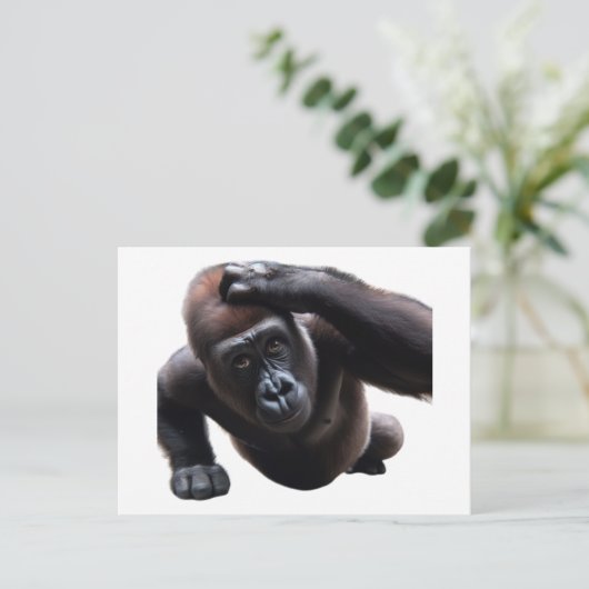 Carte Postale Gorilla doing push-ups. (Debout devant)