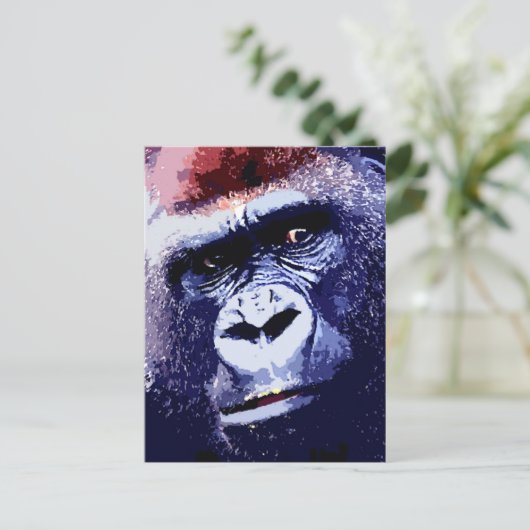 Carte Postale Gorilla Face Pop Art (Debout devant)