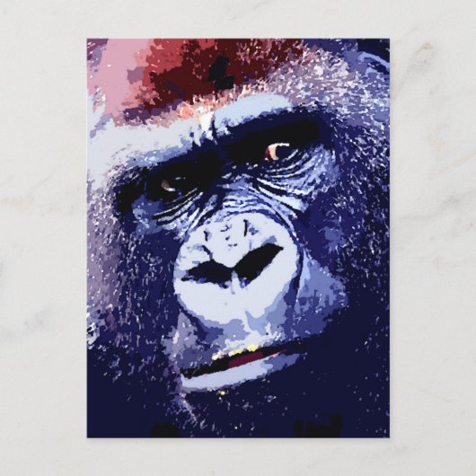 Carte Postale Gorilla Face Pop Art (Devant)