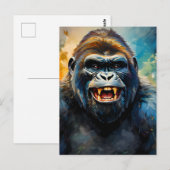 Carte Postale Gorilla grand sourire (Devant / Derrière)