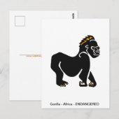 Carte Postale GORILLA Graphique - Ape - Primate - Faune - Nature (Devant / Derrière)