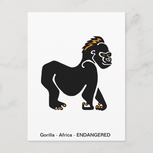 Carte Postale GORILLA Graphique - Ape - Primate - Faune - Nature (Devant)