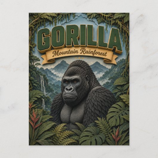 Carte Postale Gorilla Mountain Rainforest POPCUT (Devant)