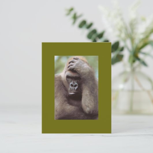 CARTE POSTALE GORILLA PENSER (Debout devant)