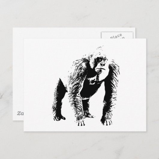 Carte Postale Gorilla Pop Art (Devant / Derrière)