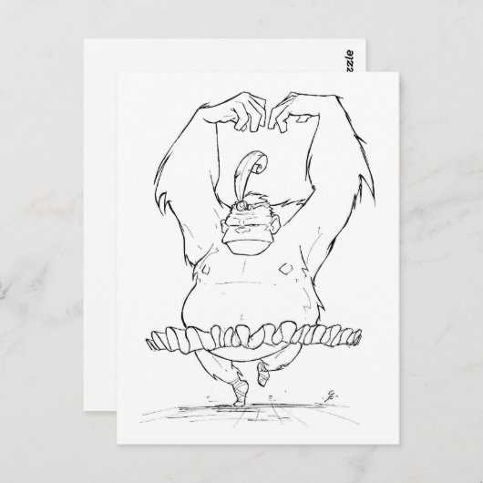 Carte Postale Gorilla Tutu (Devant / Derrière)