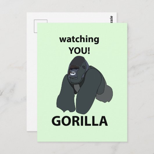 Carte Postale Gorilla Vous Regarder Drôle Gorilla (Devant / Derrière)