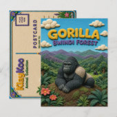 Carte Postale Gorille Forêt Bwindi Moderne KlayKoo (Devant / Derrière)