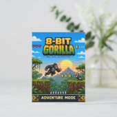 Carte Postale Gorille, Rétro Pixel Art 8-Bit (Debout devant)