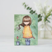 Carte postale Gorjuss Girl en fleurs  (Debout devant)