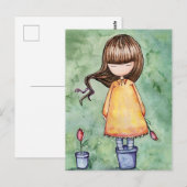 Carte postale Gorjuss Girl en fleurs  (Devant / Derrière)