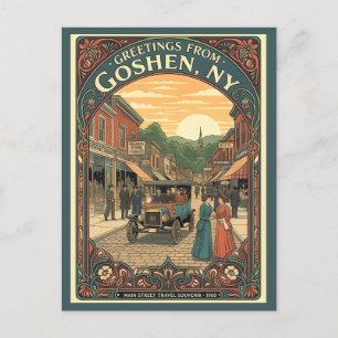 Carte Postale Goshen NY Rue Principale 1908 Style Vintage