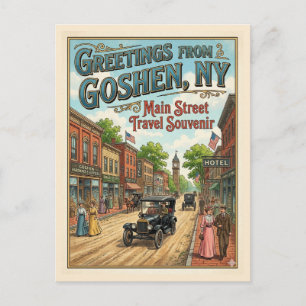 Carte Postale Goshen NY Rue Principale 1908 Style Vintage