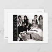 Carte Postale Gossip Girl Groupe Graphique Noir et Blanc (Devant / Derrière)
