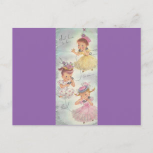 Carte Postale Gossip Girls d'anniversaire vintage