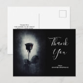 Carte Postale Goth Black Rose Sueur de Sang Macabre Merci (Devant / Derrière)