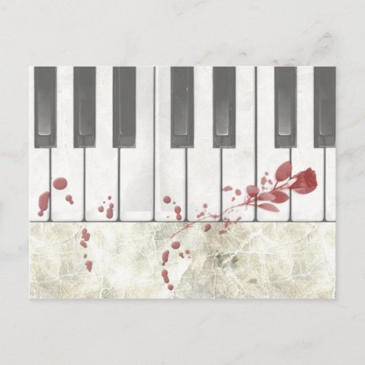 Carte postale Goth Bloodteintée Piano Keys (Devant)