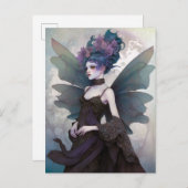 Carte Postale Goth Dark Fairy Girl Imaginaire Art (Devant / Derrière)
