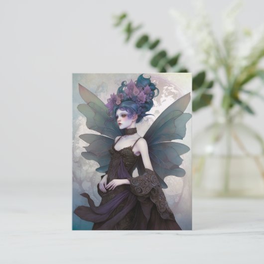 Carte Postale Goth Dark Fairy Girl Imaginaire Art (Debout devant)