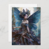 Carte Postale Goth Dark Fairy Girl Imaginaire Art (Devant / Derrière)