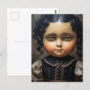 Carte postale Goth Doll vintage - Charme étrange