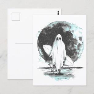 Carte Postale Goth été Fantôme avec planche de surf