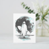 Carte Postale Goth été Fantôme avec planche de surf (Debout devant)