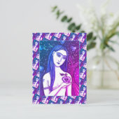 CARTE POSTALE GOTH EVE, CÔTÉ SOMBRE D'EDEN, POMME ET SERPENT (Debout devant)