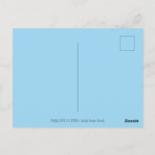 CARTE POSTALE GOTH EVE, CÔTÉ SOMBRE D'EDEN, POMME ET SERPENT (Dos)