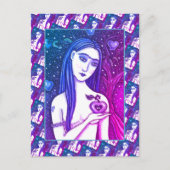 CARTE POSTALE GOTH EVE, CÔTÉ SOMBRE D'EDEN, POMME ET SERPENT (Devant)