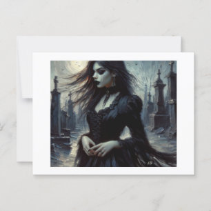 Carte Postale Goth Female Parmi Les Graves,