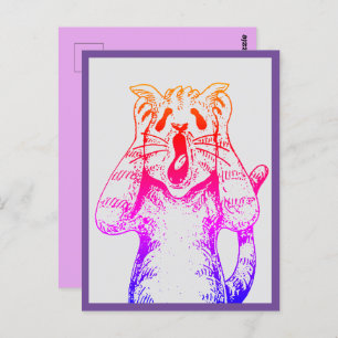 CARTE POSTALE GOTH HORROR CAT DRAMA, QUELQU'UN A DÉMÉNAGÉ LITTER