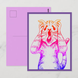 CARTE POSTALE GOTH HORROR CAT DRAMA, QUELQU'UN A DÉMÉNAGÉ LITTER