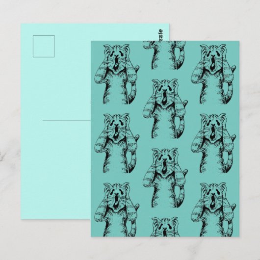 CARTE POSTALE GOTH HORROR CAT DRAMA, QUELQU'UN A DÉMÉNAGÉ LITTER (Devant / Derrière)