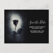 Carte Postale Goth Rose noir goutte de sang Enregistrer la date (Devant)